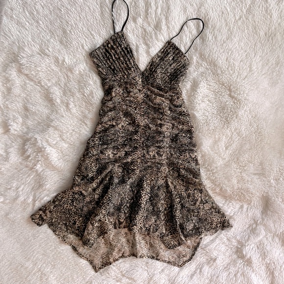 NEW Free People Sierra Lace Mini Dress in Sand Combo - Picture 4 of 8